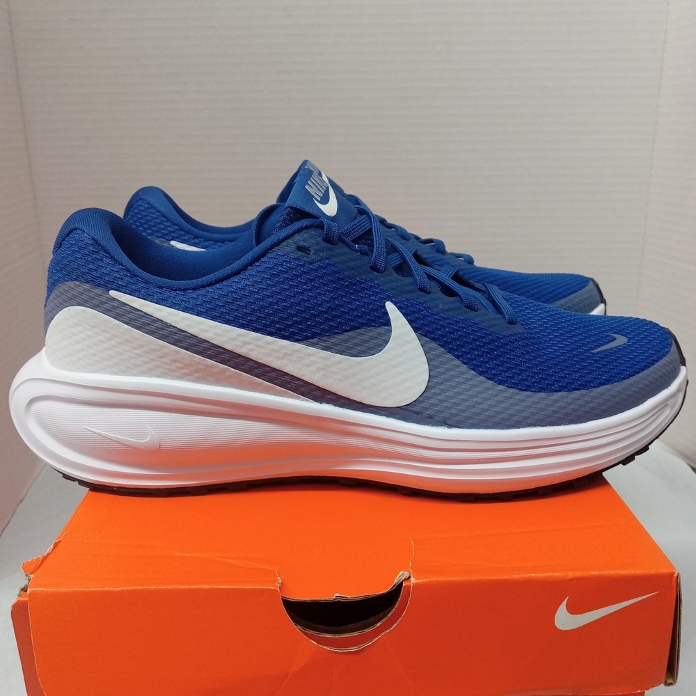 Men's Nike Shoes Size 8 Revolution 8 Royal Blue White Sneakers Cushioned Lace‎